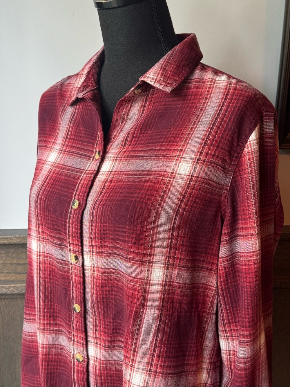 JACHS GIRLFRIEND Red Plaid Flannel medium euc - Picture 5 of 7